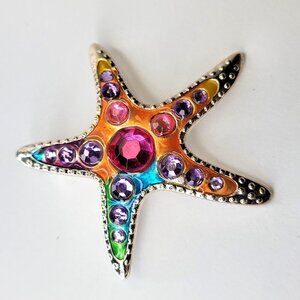 Colorful  Starfish Clip for Scarf Coat Lapels Handbags Scarf Clip